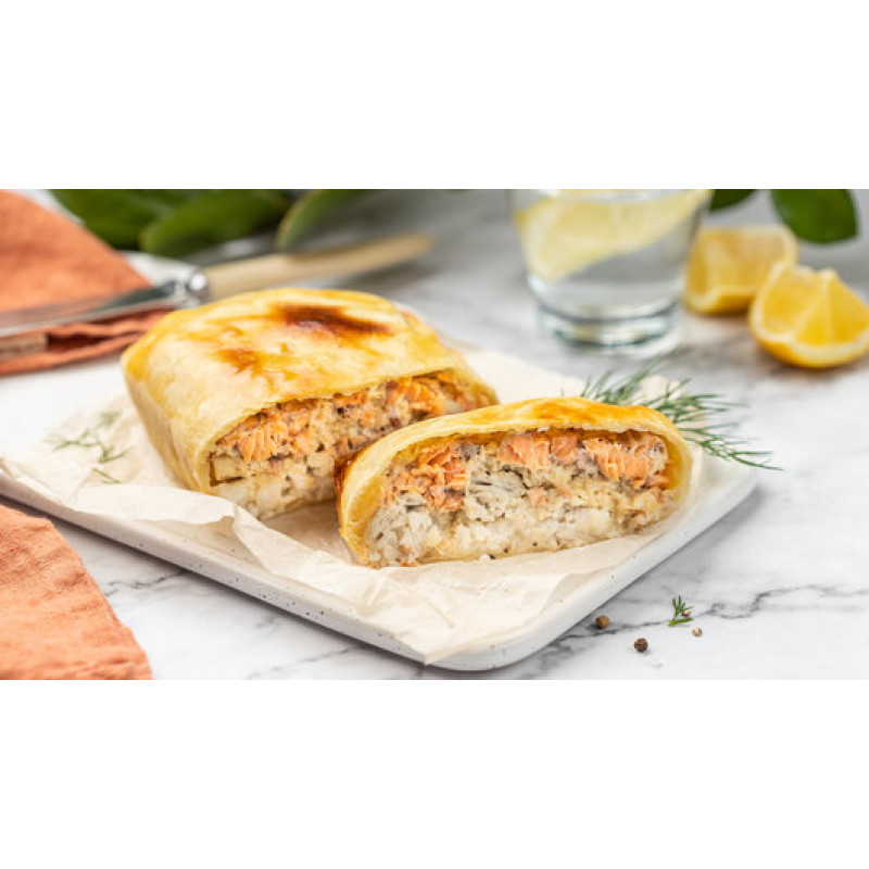 Пирог рыбный с рисом из форели и палтуса, зам.