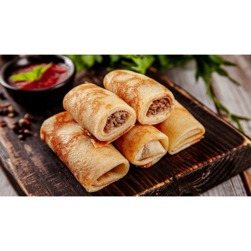 Блинчики мини с мясом